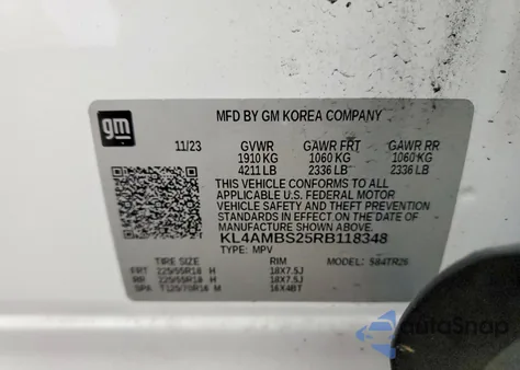 2024 Buick Encore Gx Preferred from USA, damaged, VIN KL4AMBS25RB118348